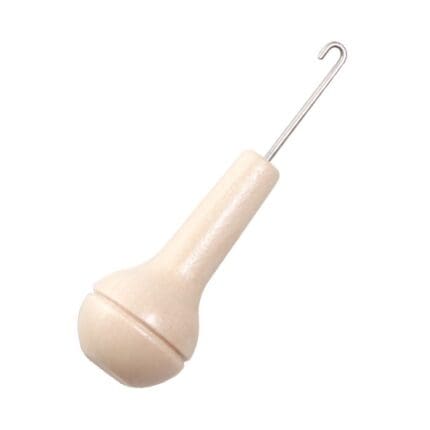 Wooden threading hook
